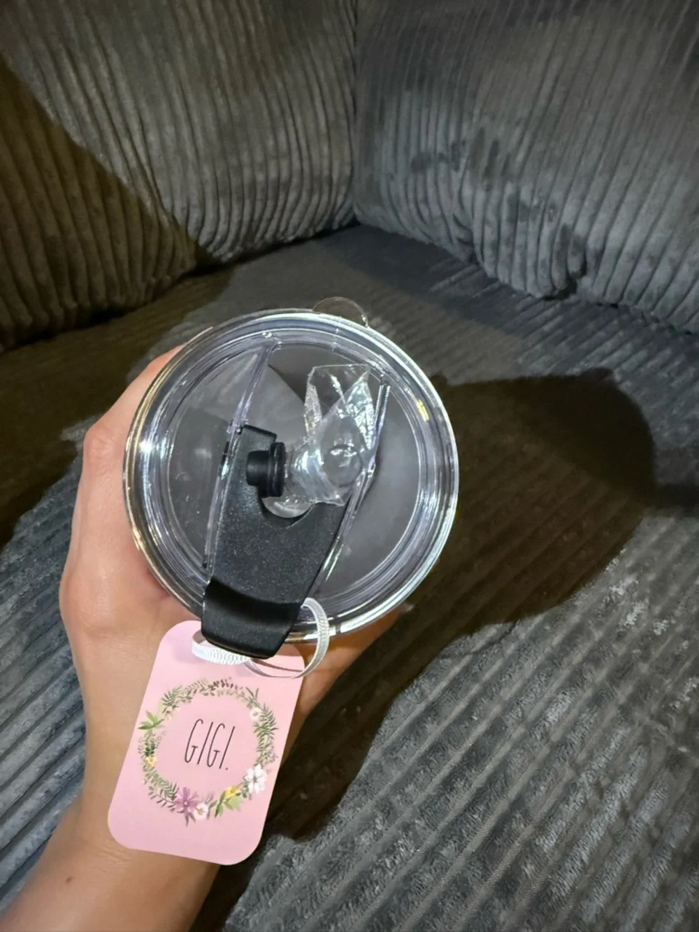 Rae Dunn Pink GIGI Flower Wreath Tumbler